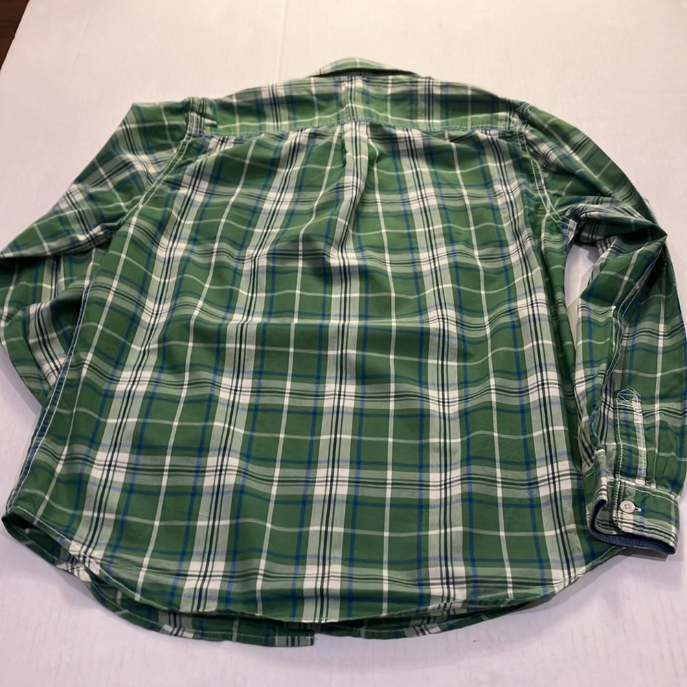 Green Plaid Button-Up Shirt Boys XXL (18-20) - Picture 4 of 5